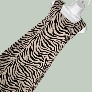 American Angel‎ Women Small Square Neck Maxi Dress Zebra Print Rayon Sleeveless